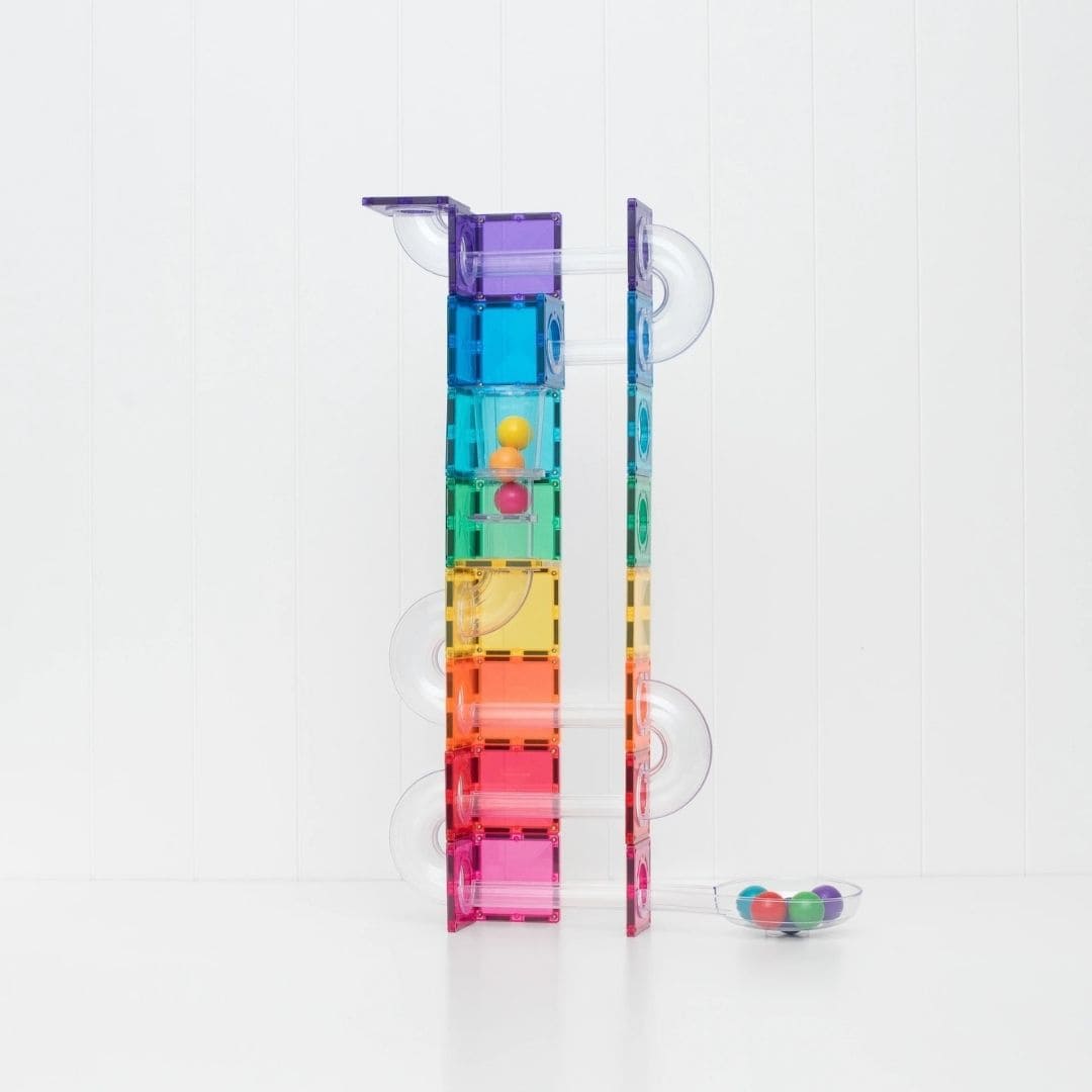 Connetix ball run pack knikkerbaan bright in regenboog kleuren
