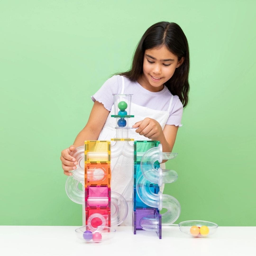 Connetix ball run pack knikkerbaan bright in regenboog kleuren