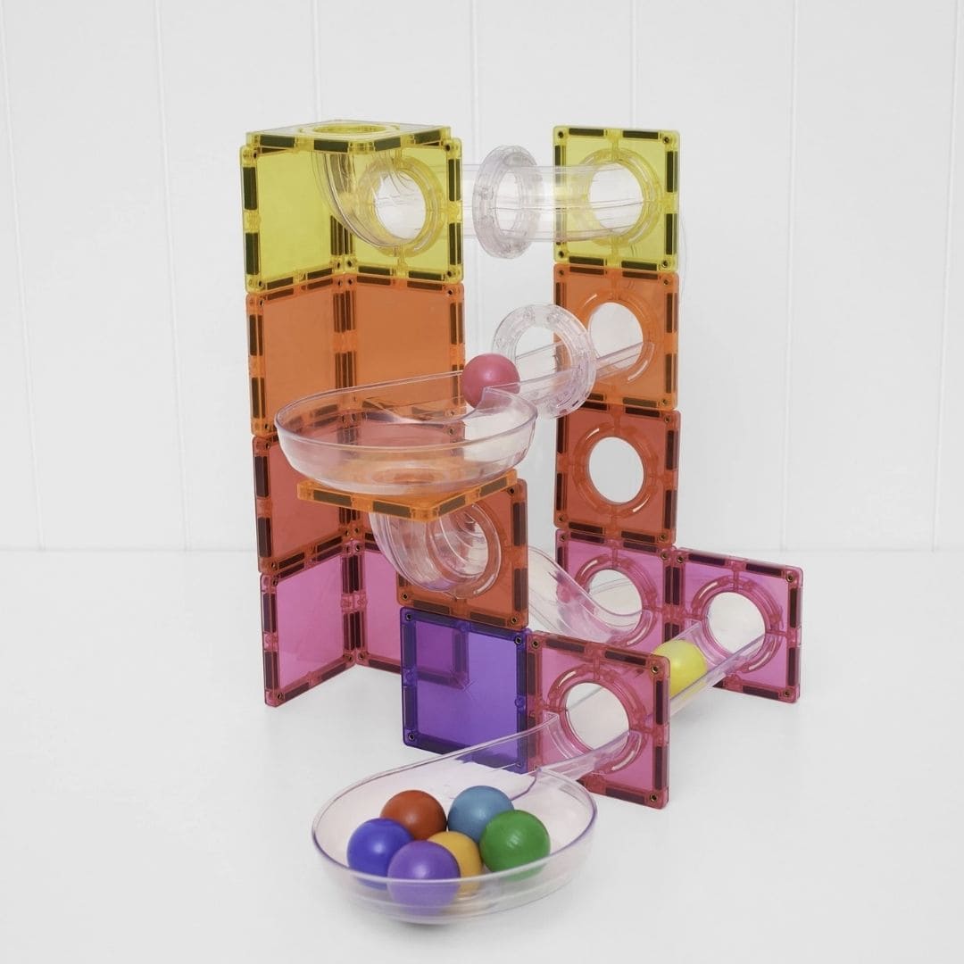 Connetix ball run pack knikkerbaan bright in regenboog kleuren