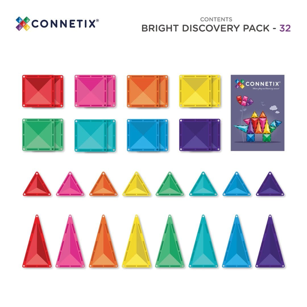 connetix bright discovery pack starters set in regenboogkleuren