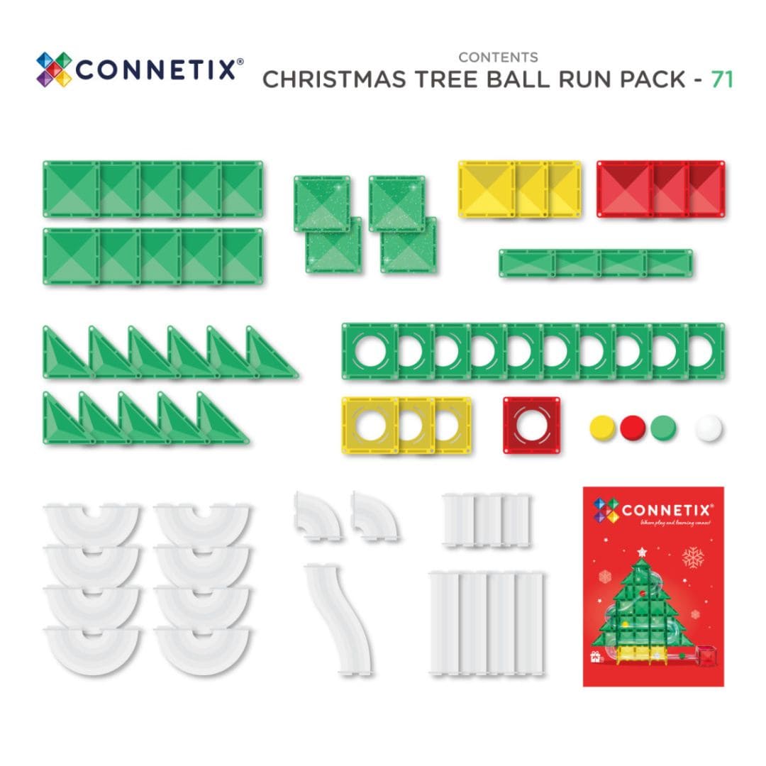 Connetix magnetische tegels knikkerbaan om kerstboom ball run te maken