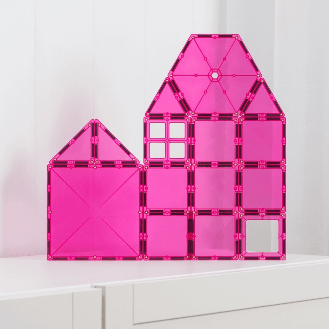 Connetix magnetische tegels pink pack met tegels in roze uit de regenboog collectie
