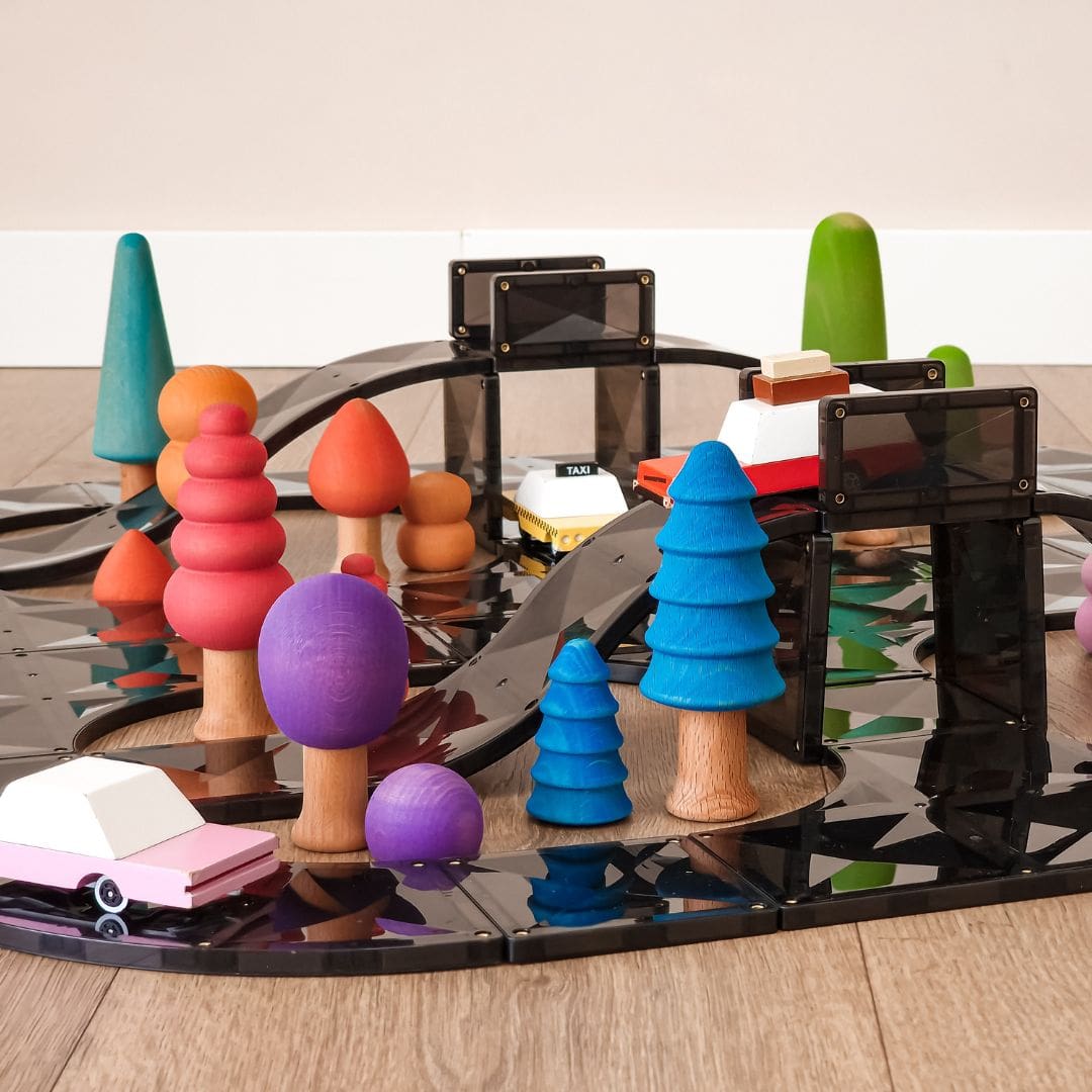connetix roads magnetische tegels in de kleur zwart