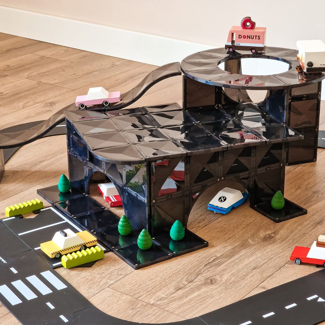 connetix roads magnetische tegels in de kleur zwart