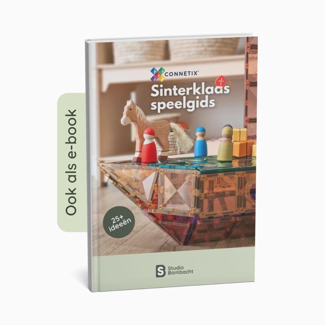 Connetix speelgids met Sinterklaas bouwideeën voor magnetische tegels