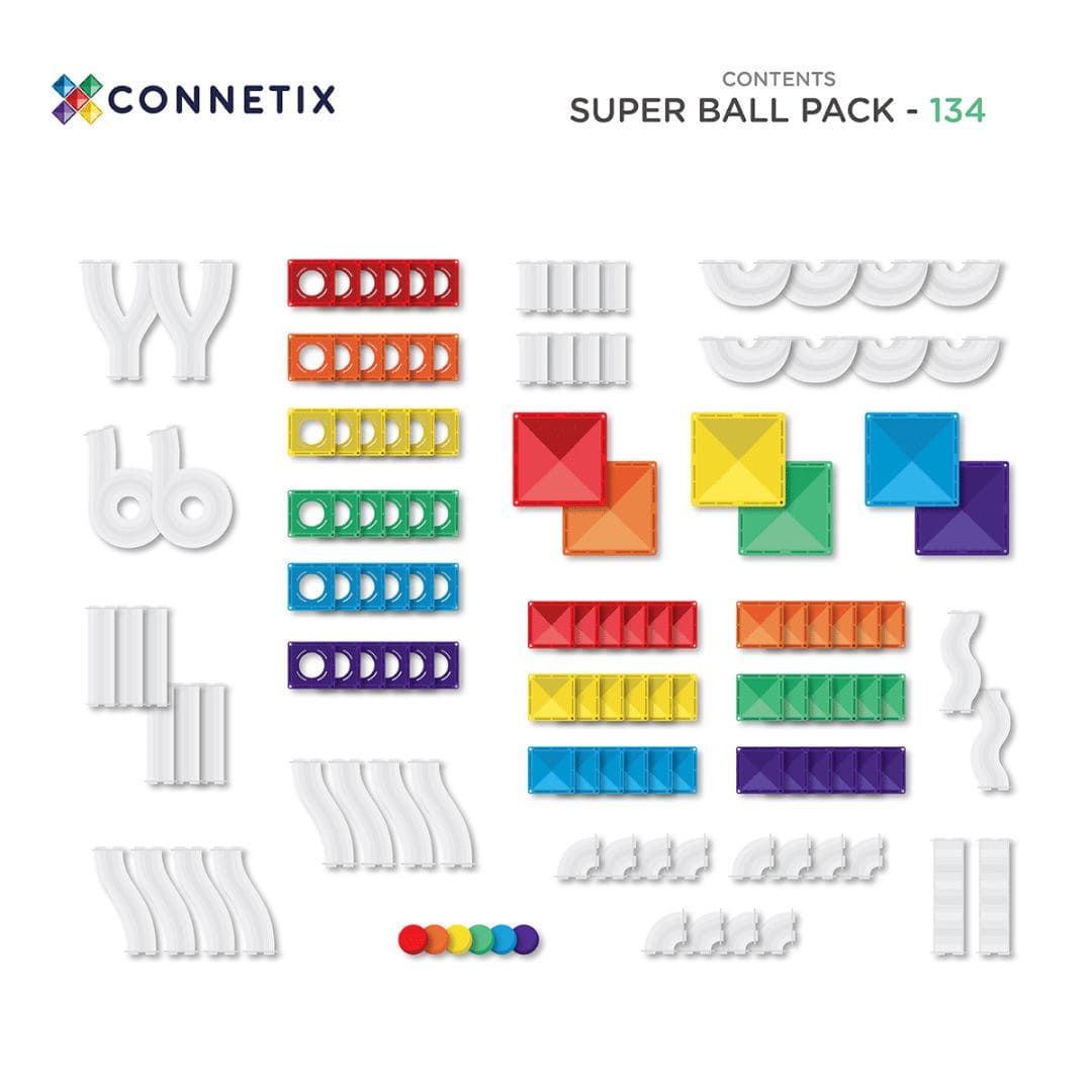 Connetix rainbow knikkerbaan grote set met magnetische tegels en knikkerbaan onderdelen