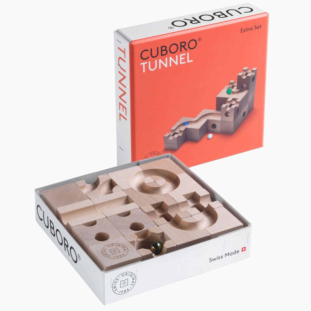 CUBORO knikkerbaan uitbreidingsset tunnel met 16 bouwelementen