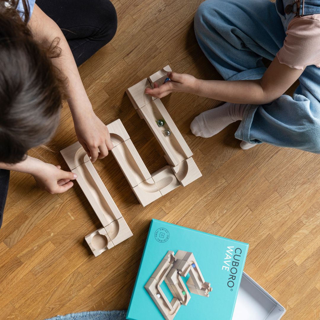 CUBORO knikkerbaan WAVE uitbreidingsset met 22 bouwelementen