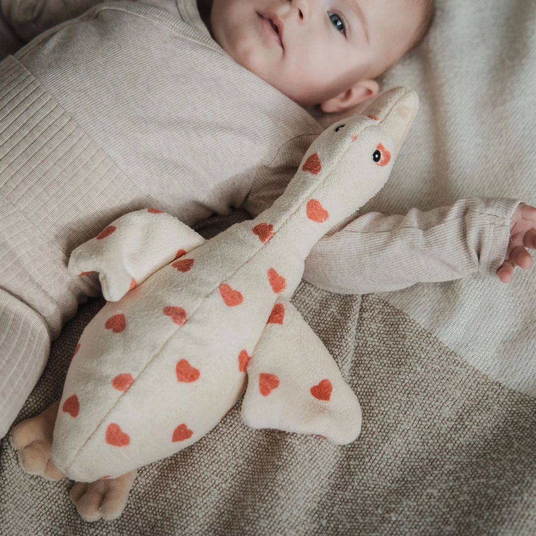 Flow Amsterdam oplaadbare hartslagknuffel gans Liva Limited Edition met hartjes