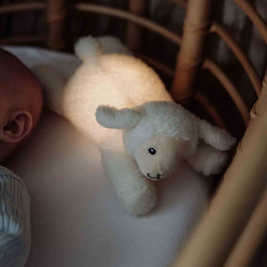 Flow Amsterdam nachtlamp schaap Rosie met rood en geel licht