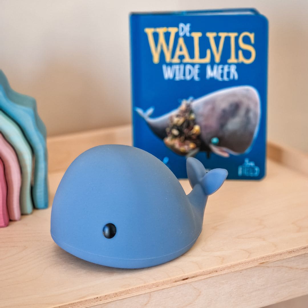 Flow Amsterdam oplaadbare nachtlamp walvis in de kleur blauw