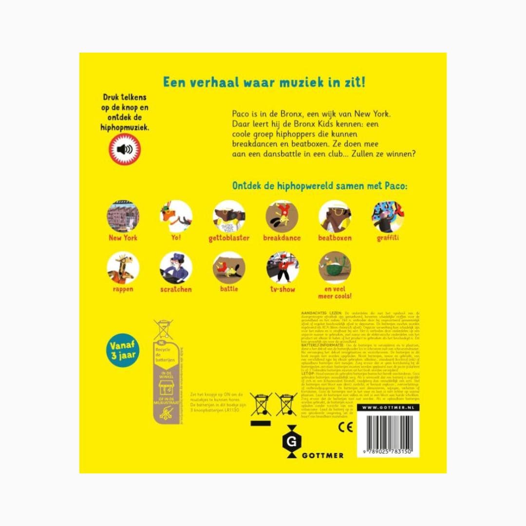 Geluidenboek Paco en de Hiphop van Magali le huch van uitgeverij gottmer