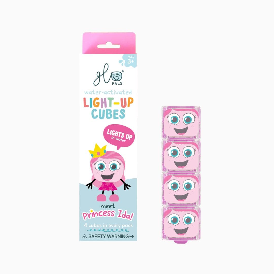 Glo pals licht gevende blokjes voor in bad in de kleur roze