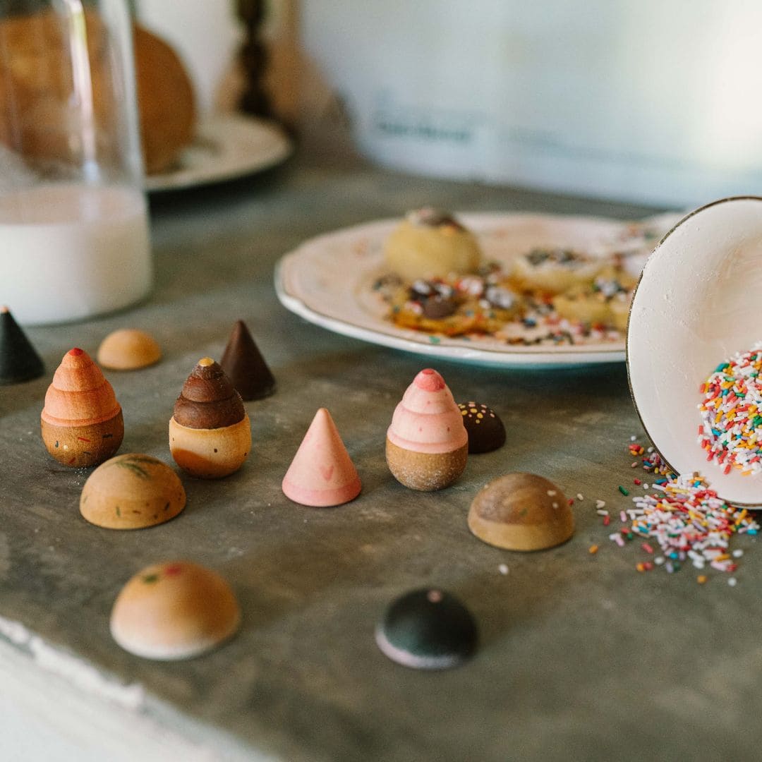 Grapat houten gebakjes loose parts