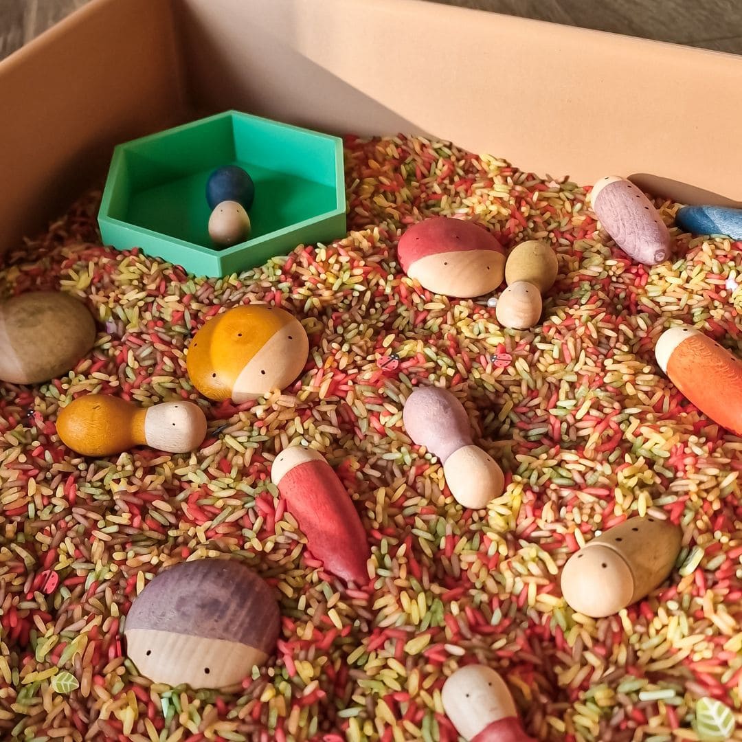 Grapat houten insecten - 18 stuks