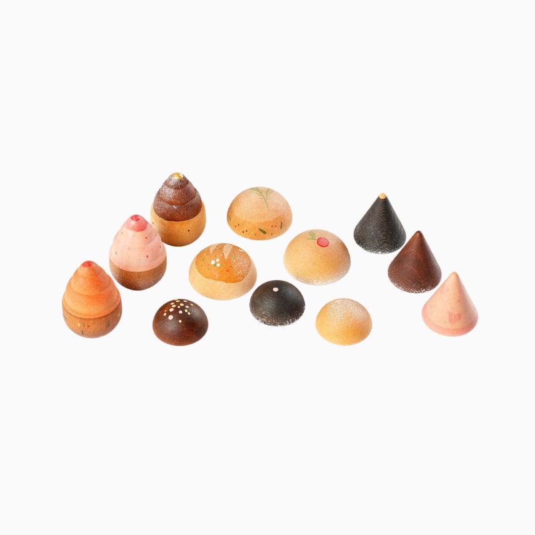 Grapat houten gebakjes loose parts