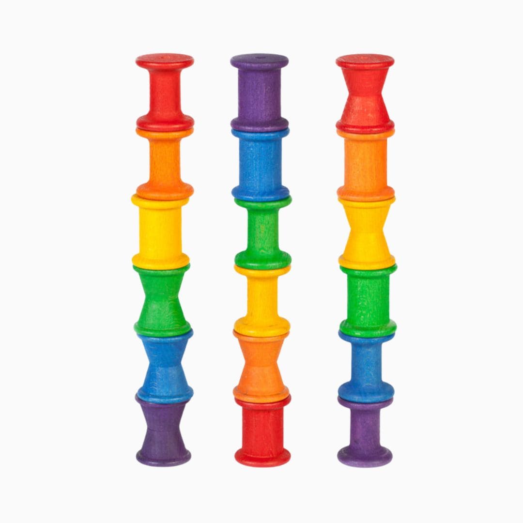 Grapat loose parts houten spoelen 18-delig