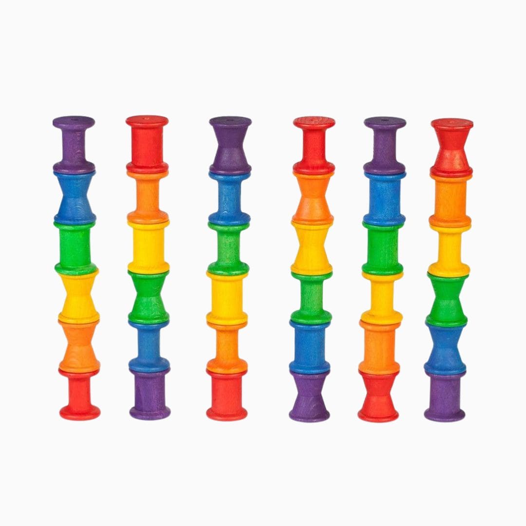 Grapat loose parts houten spoelen 36-delig 