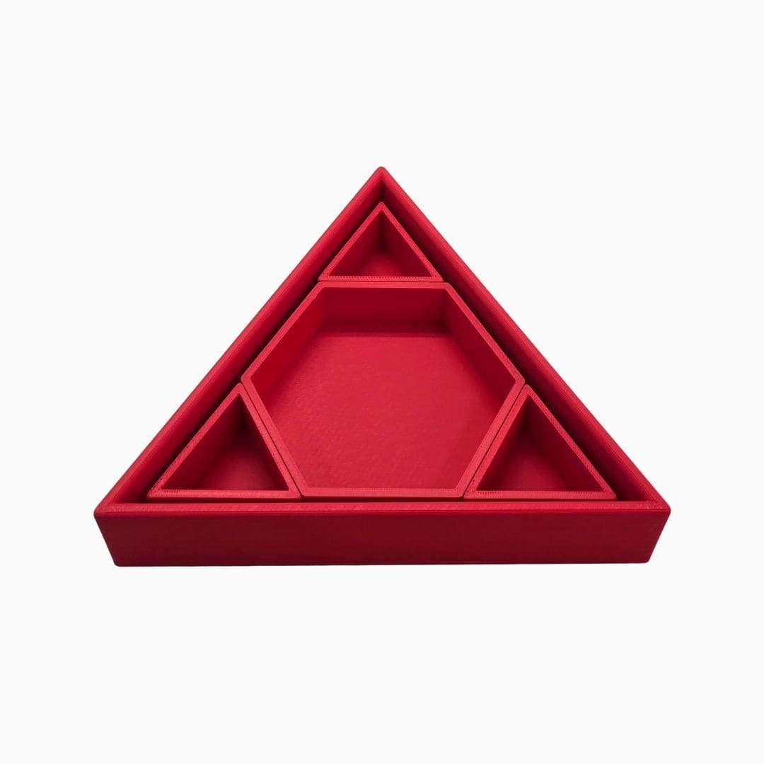 Grennn mandigo inlegdriehoek speelbak in de kleur rood