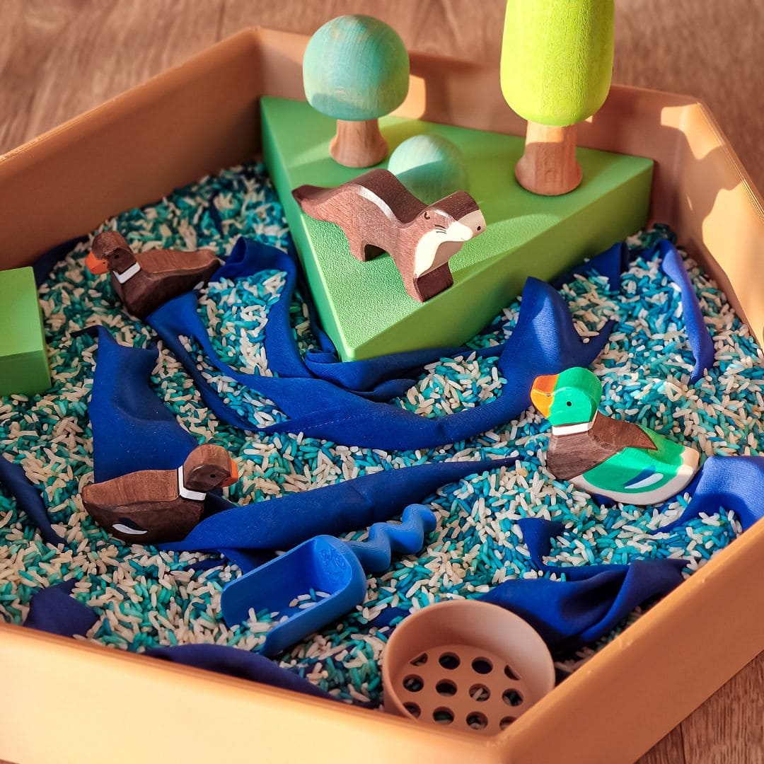 Grennn mandigo inlegdriehoek speelbak in de kleur groen