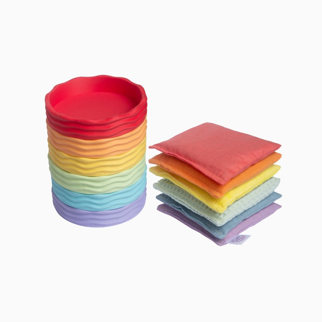 Grennn x Little Botanic Label pastel waves speelset basis met speelbakjes en pittenzakjes