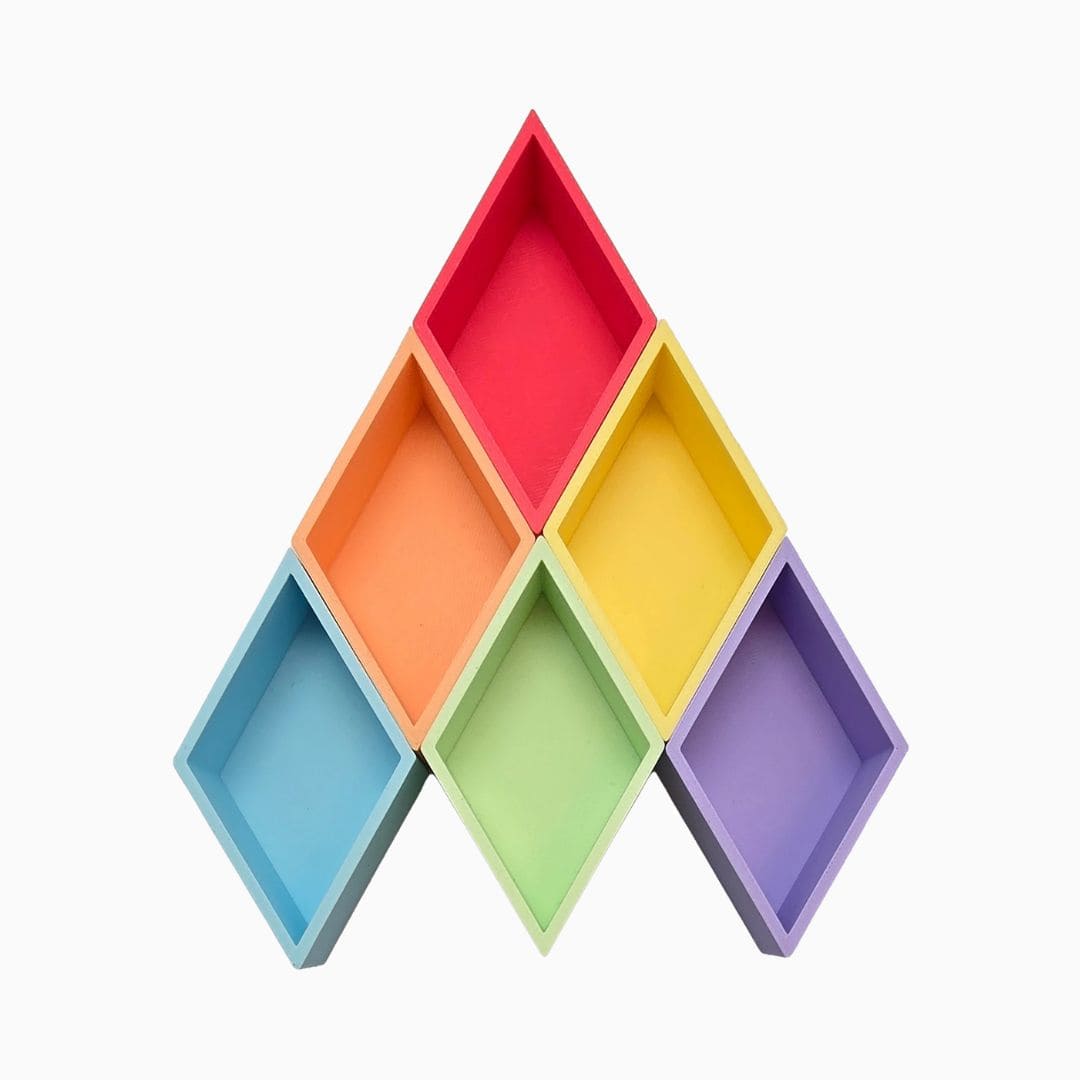 Grennn kinetisch zand accessoires speelbakjes set ruit in pasteltinten