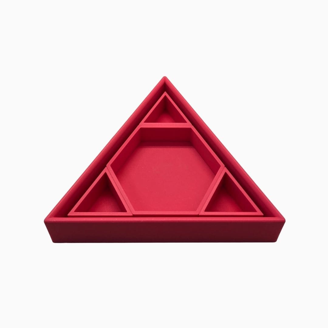 Grennn speelbak mandigo inlegdriehoek in de pastelkleur lichtrood