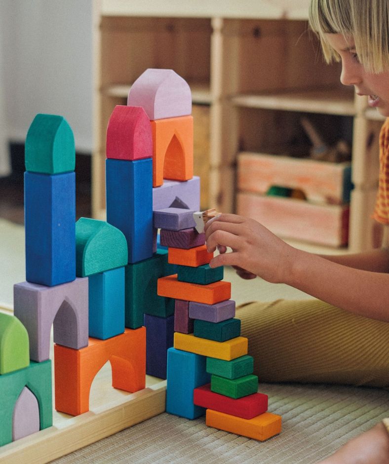 Grimm's houten blokken bij Studio Bambacht