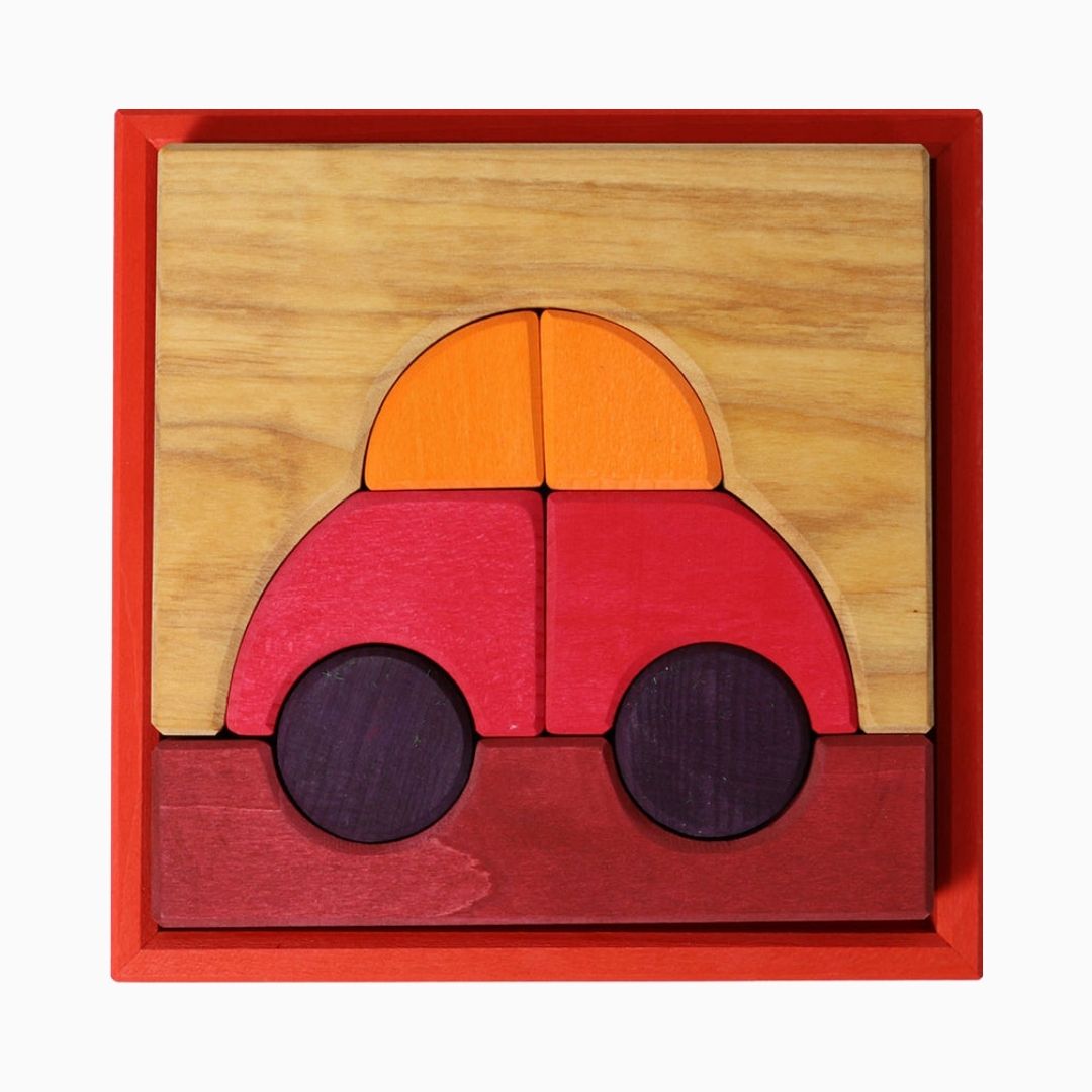 grimms houten blokken puzzel auto