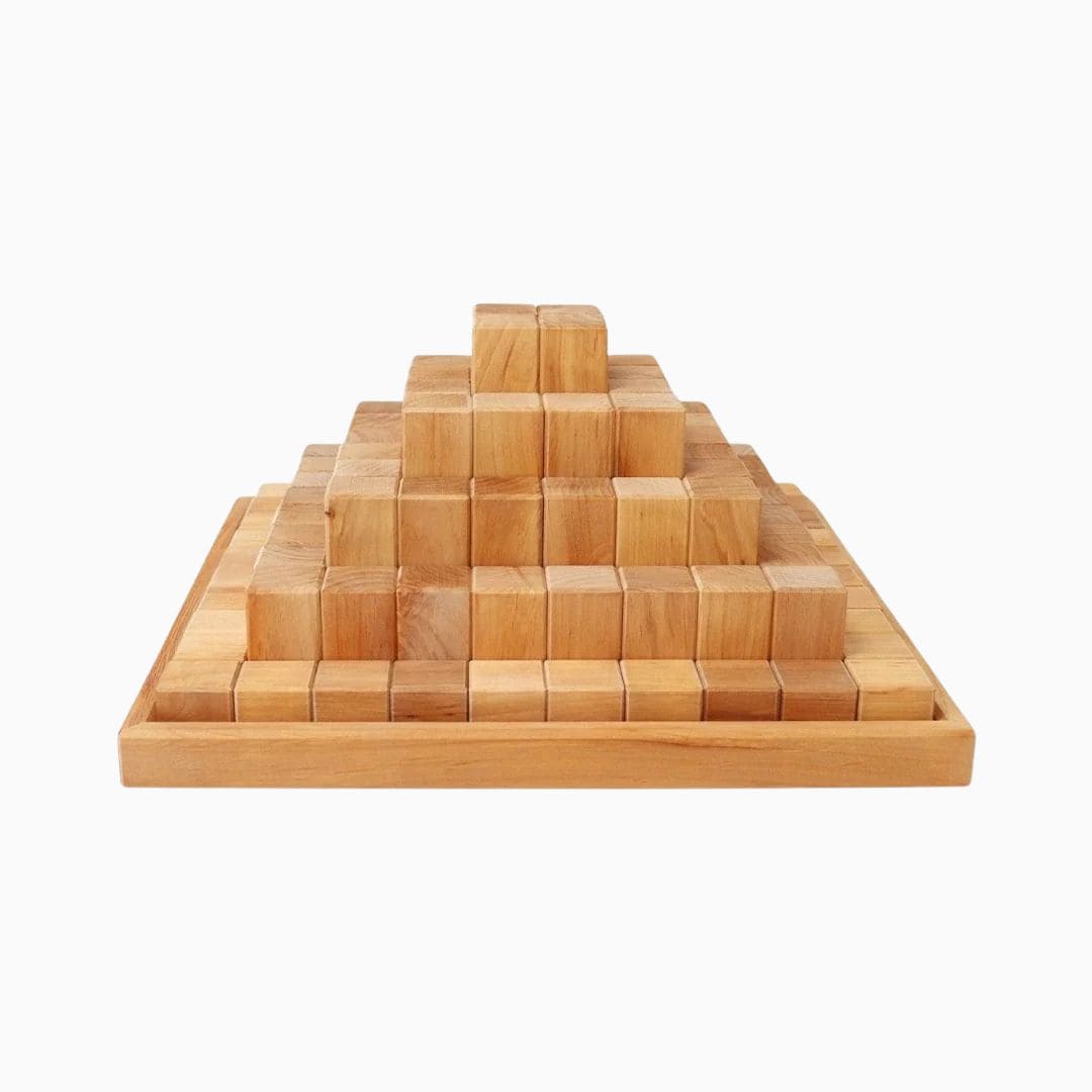 Grimms piramide naturel houten bouwblokken set van 100 