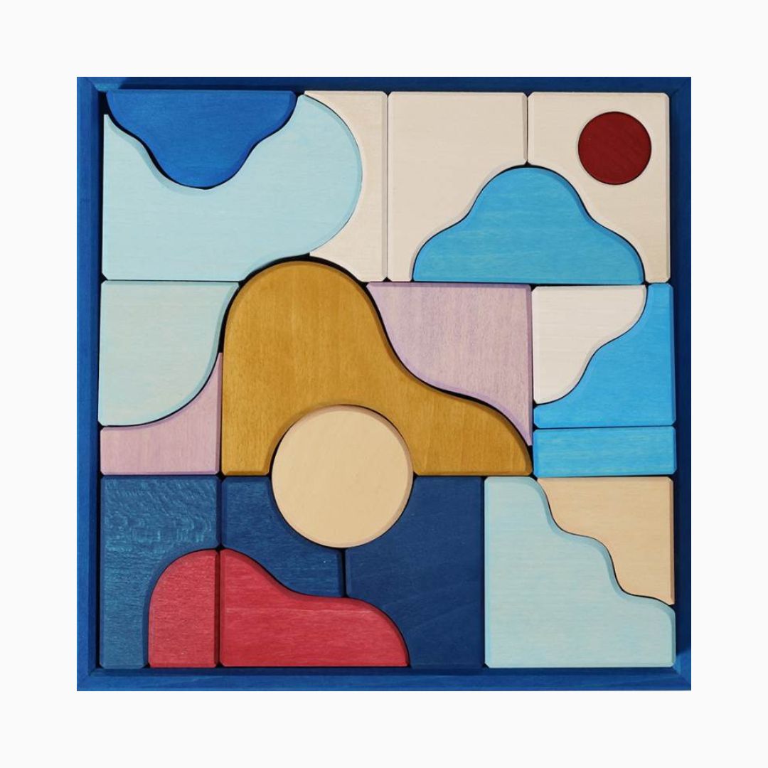 Grimms houten blokken set wave