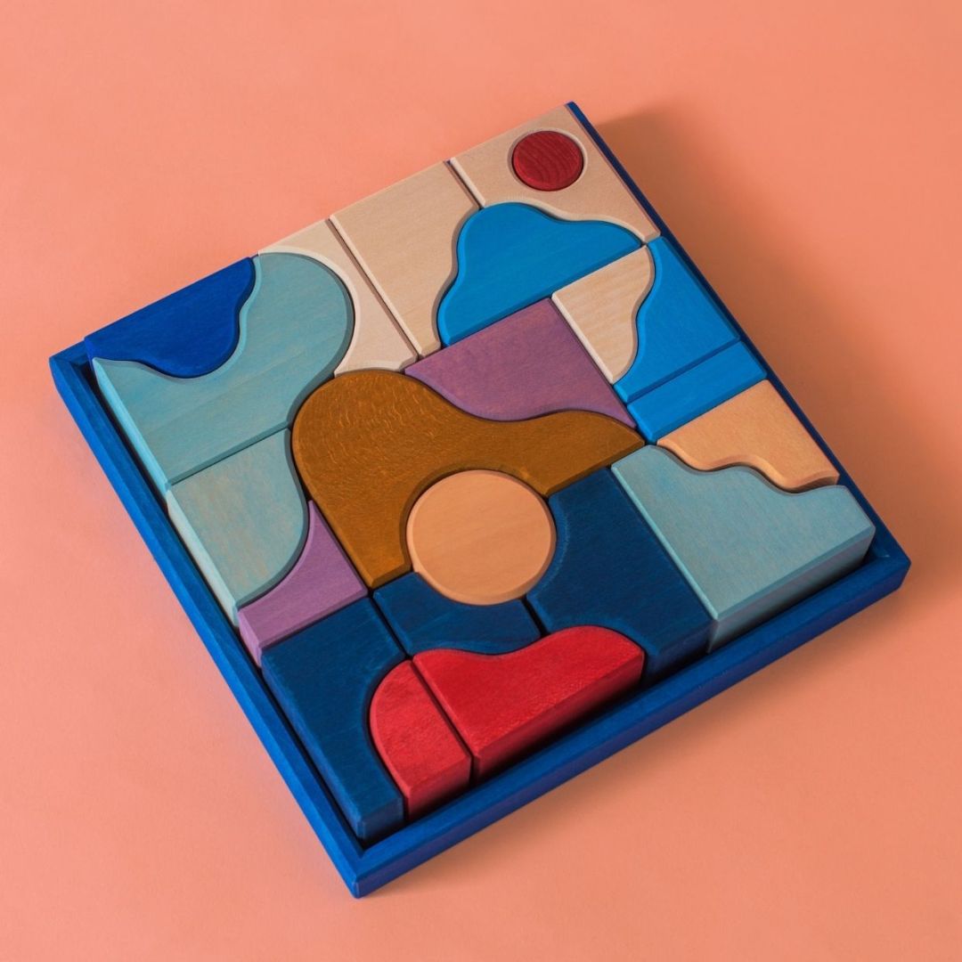 Grimms houten blokken set wave