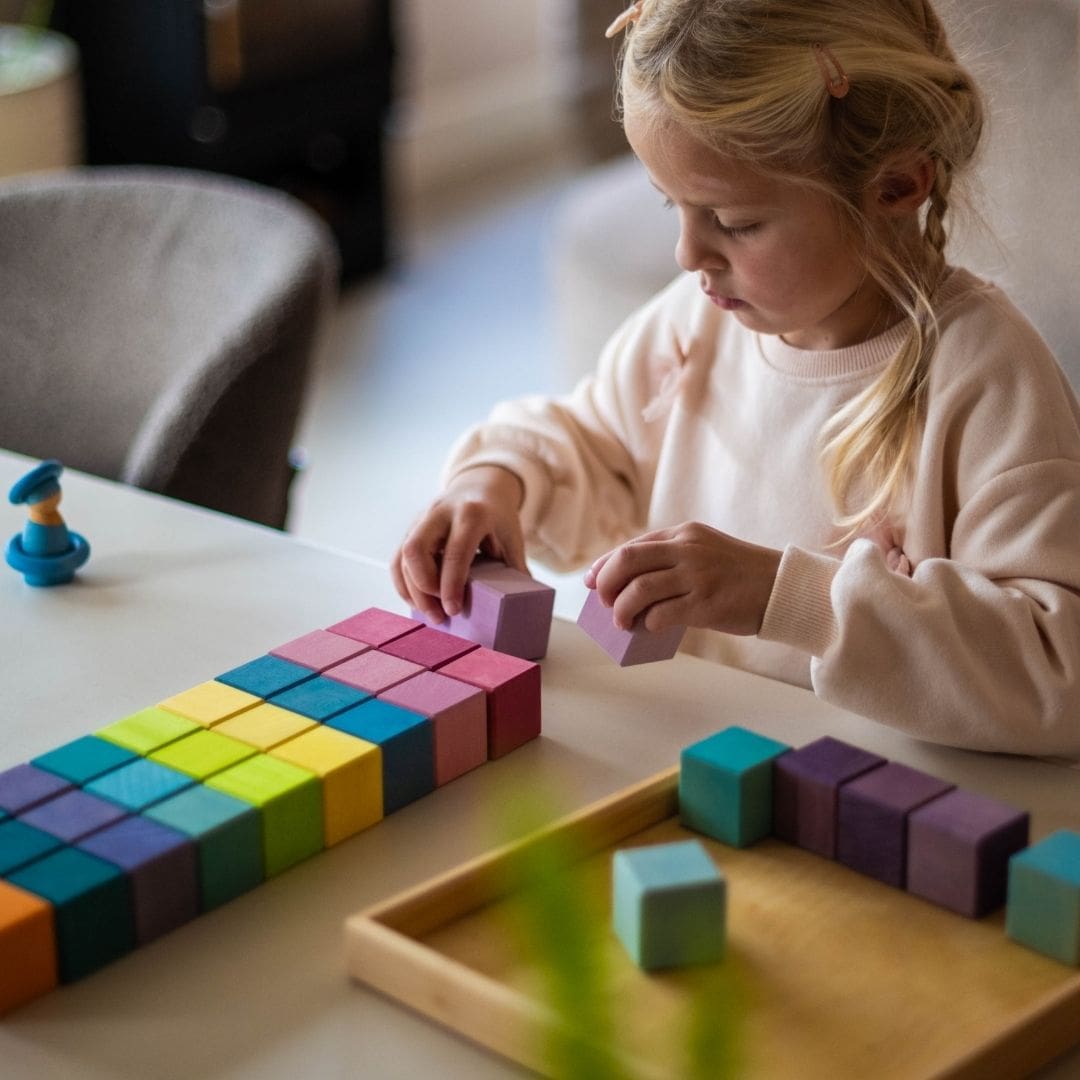 Grimms houten blokkenset mozaïek pastel