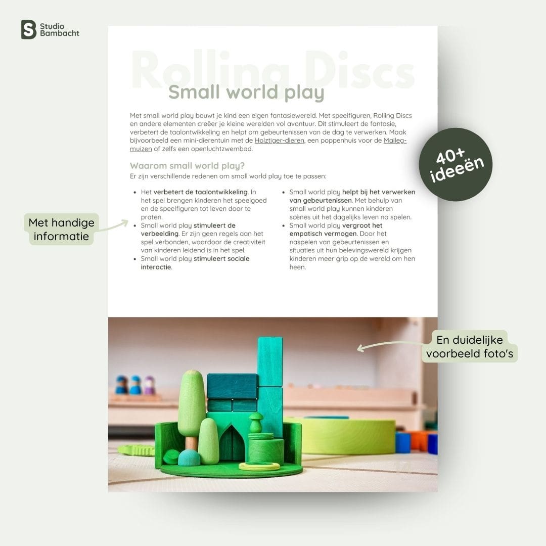 Een bladzijde van de Rolling Discs speelgids van Studio Bambacht