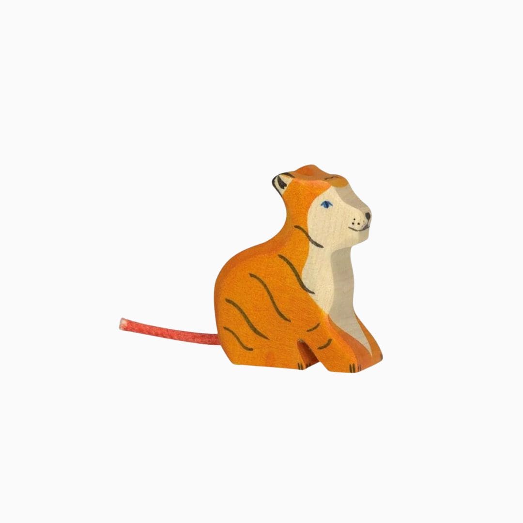 Holztiger zittende tijger van hout