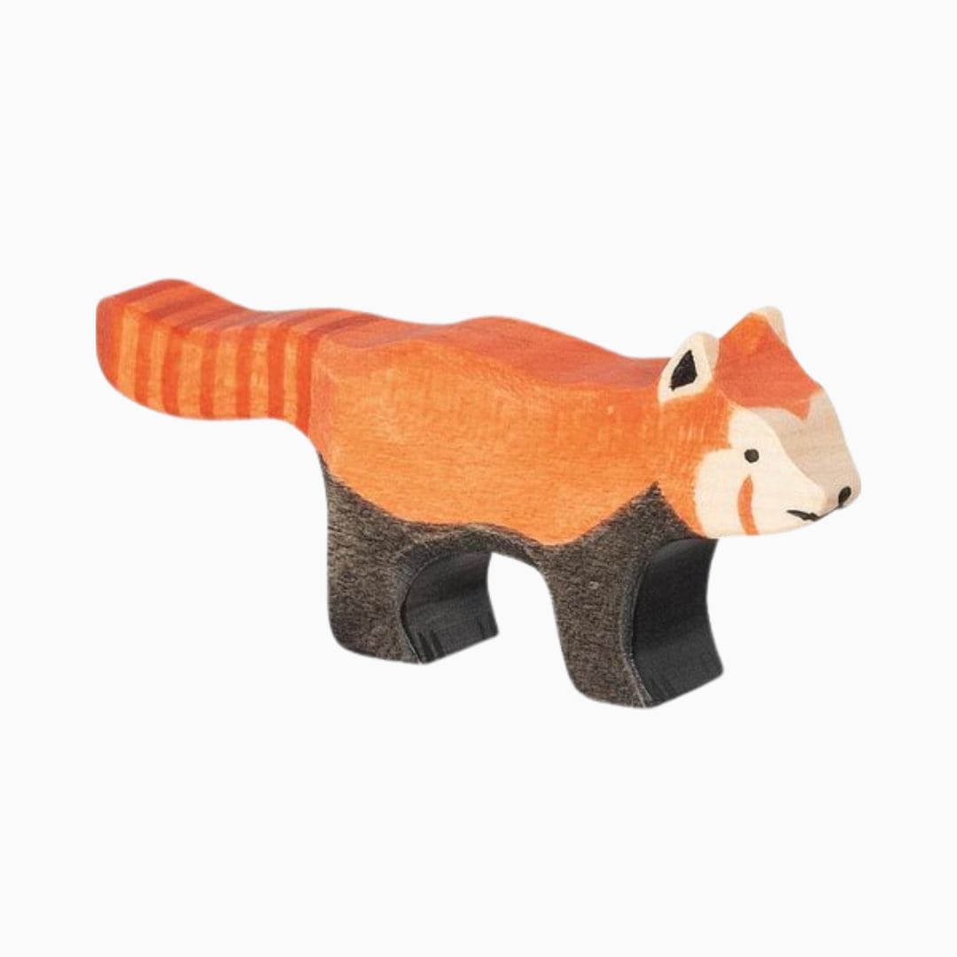 Holztiger rode panda van hout