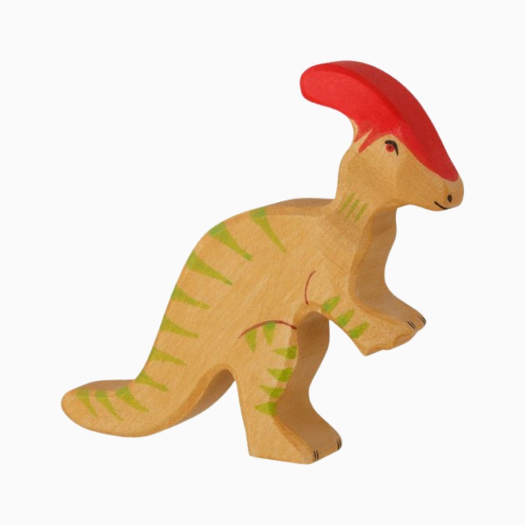 Holztiger houten dino parasaurolophus