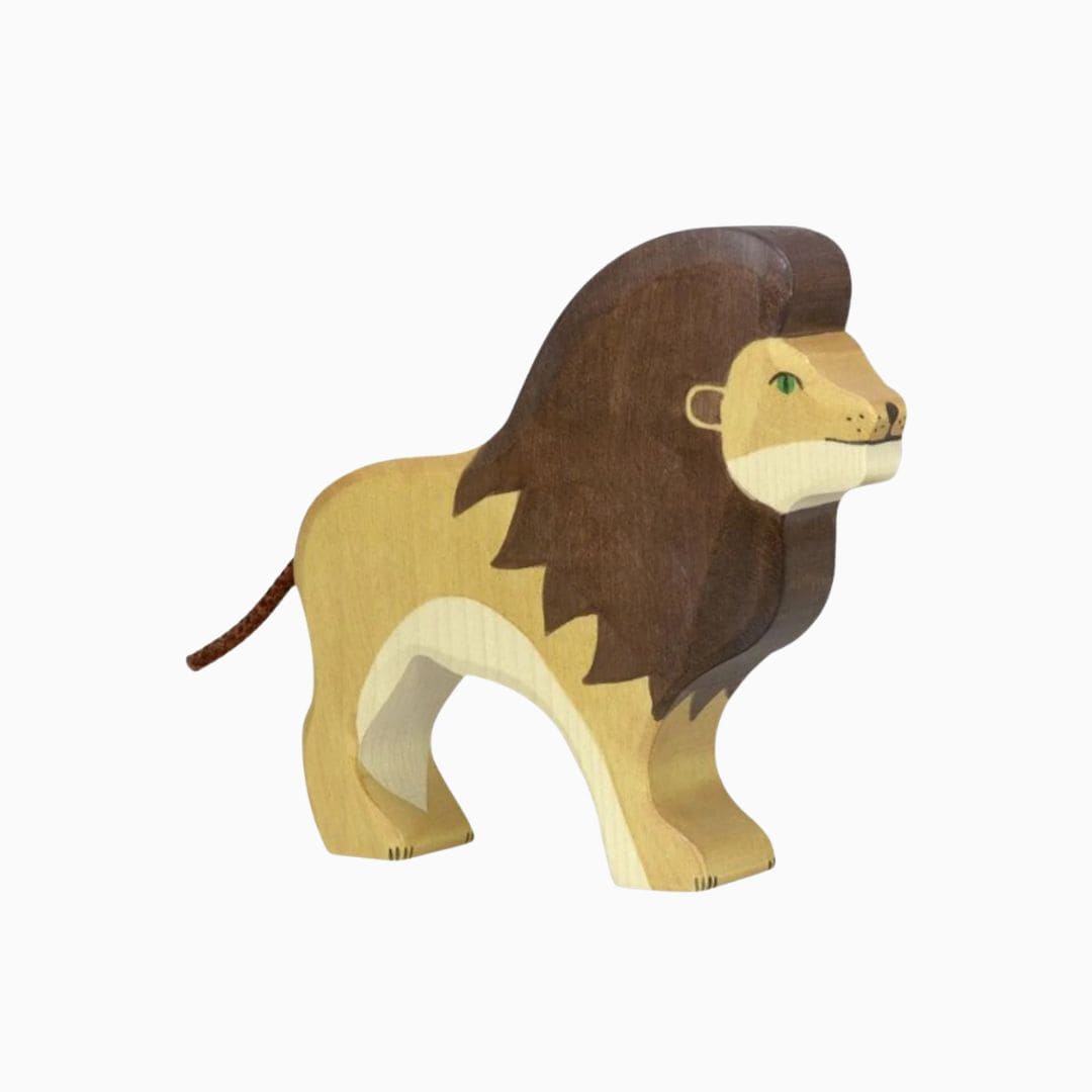 Holztiger speelfiguur leeuw van hout