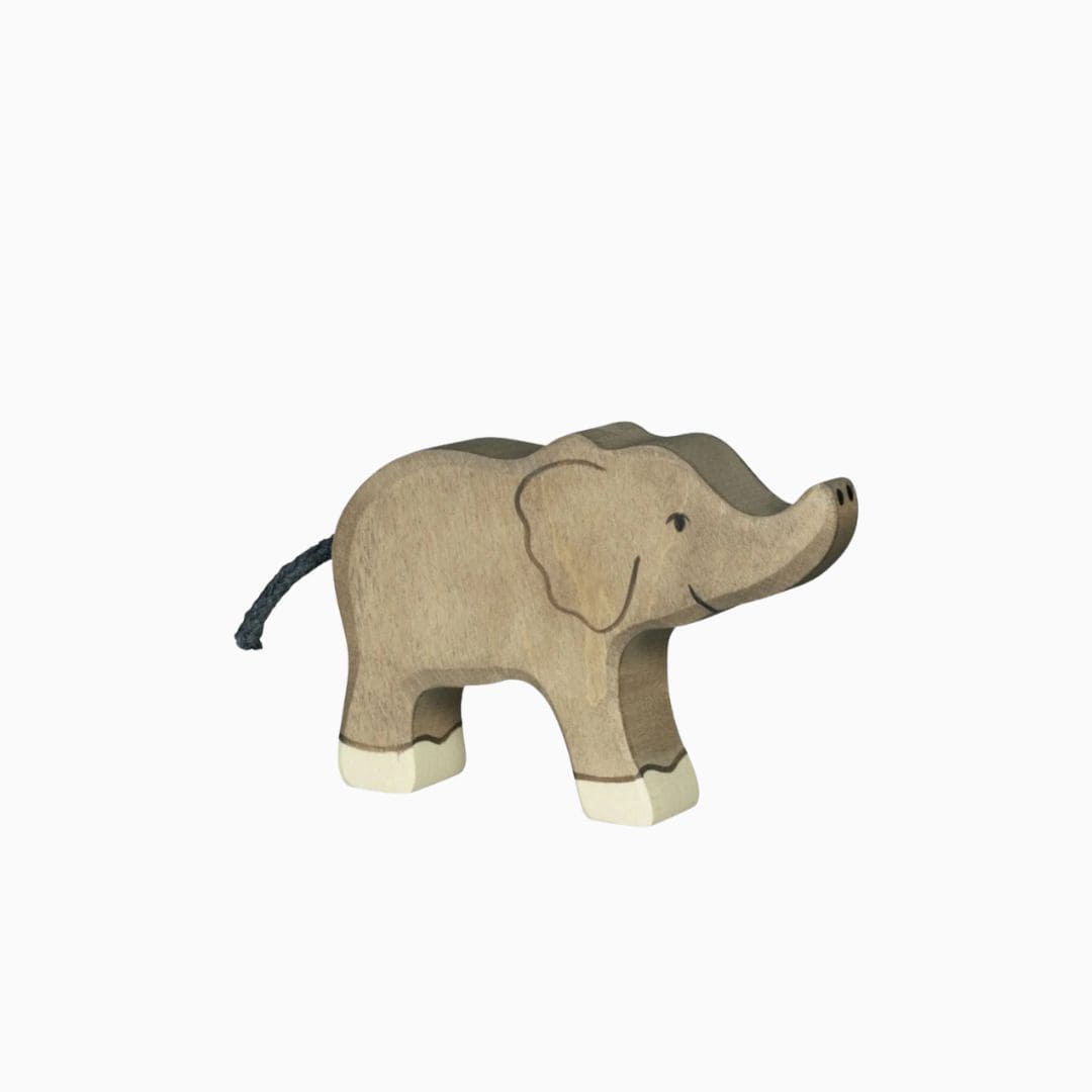 Holztiger olifant van hout klein