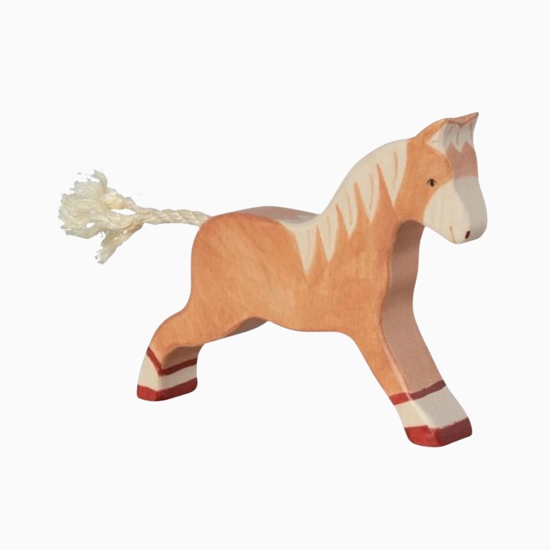 Holztiger houten paard rennend
