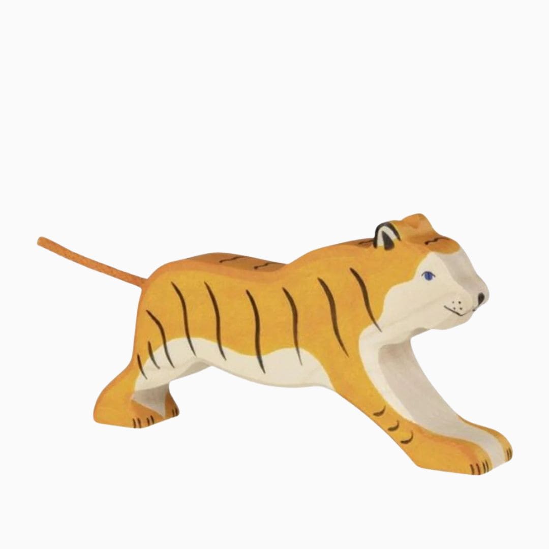 Holztiger houten tijger rennend