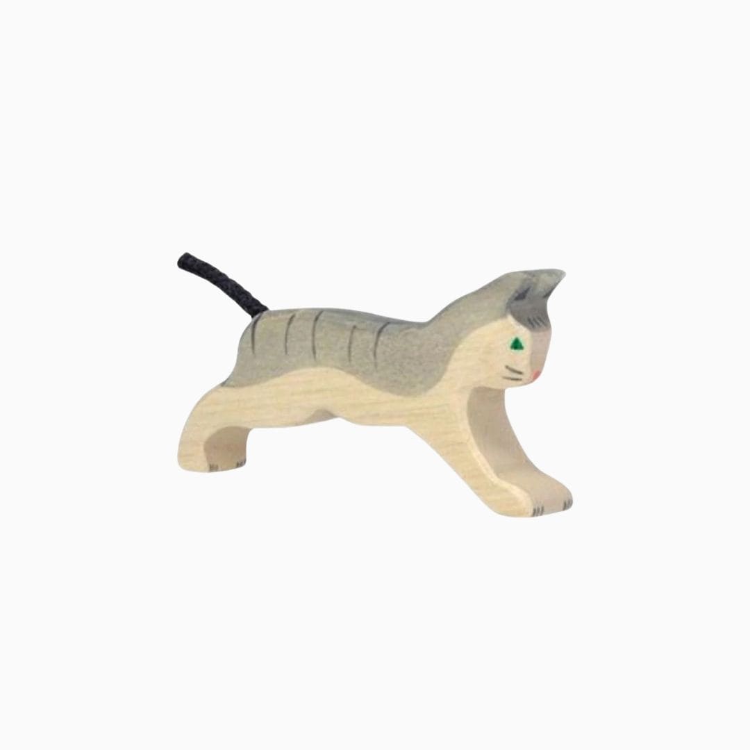 Holztiger houten kat rennend