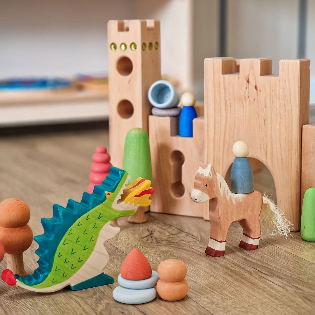 Holztiger vuurspuwende draak groen