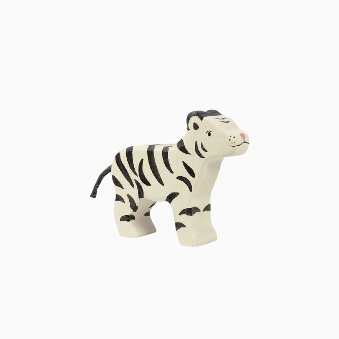 Holztiger witte tijger welp van hout