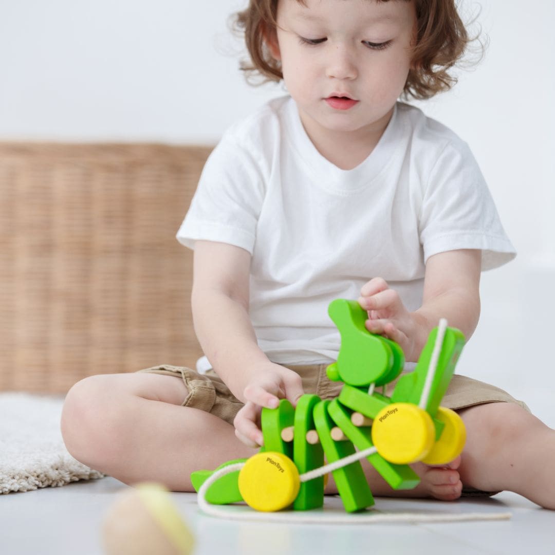 Plantoys houten trekdier krokodil