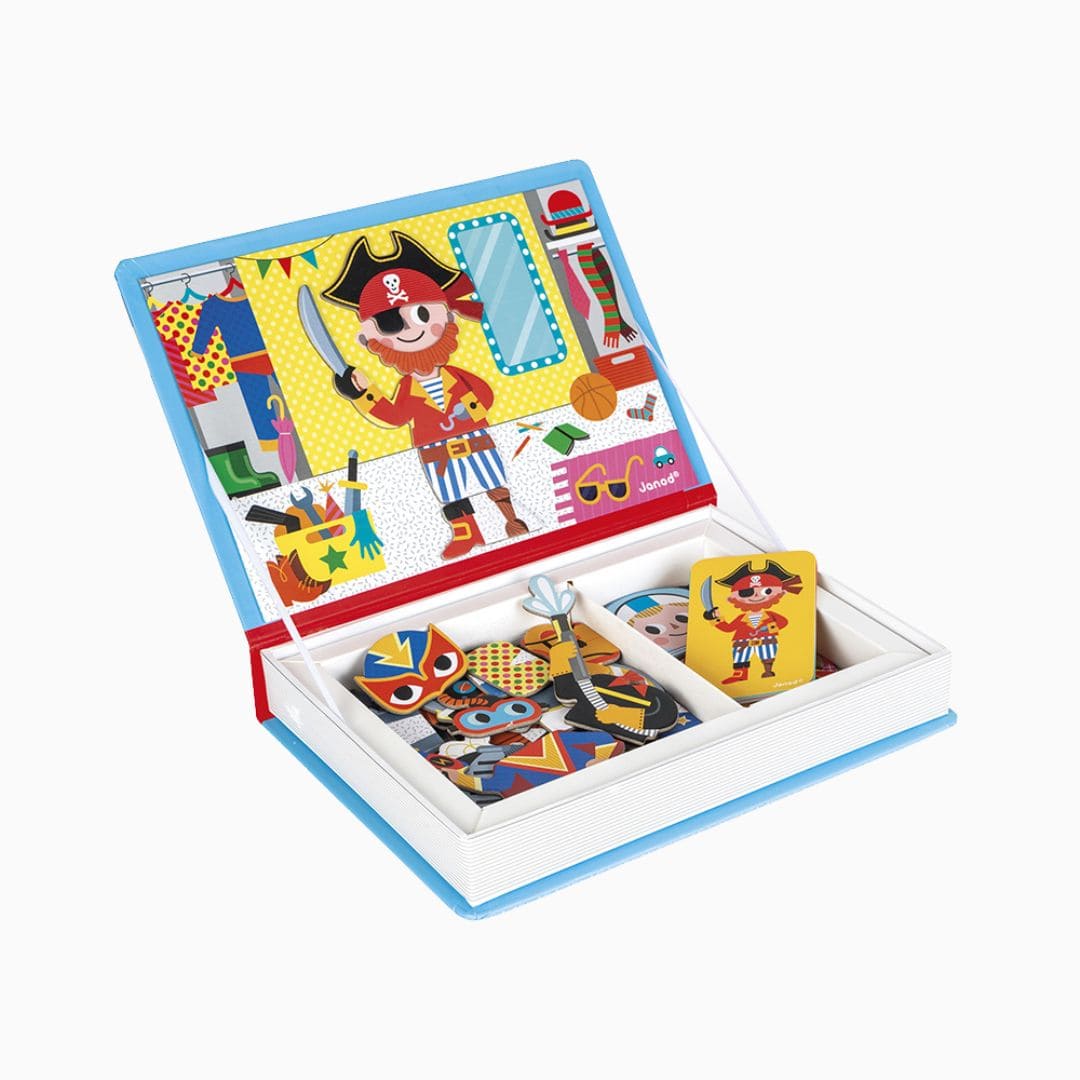 Janod magneetboek - verkleedfeest jongens