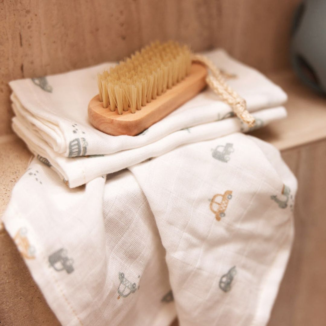 Jollein xl hydrofiele doeken set on the go met autootjes