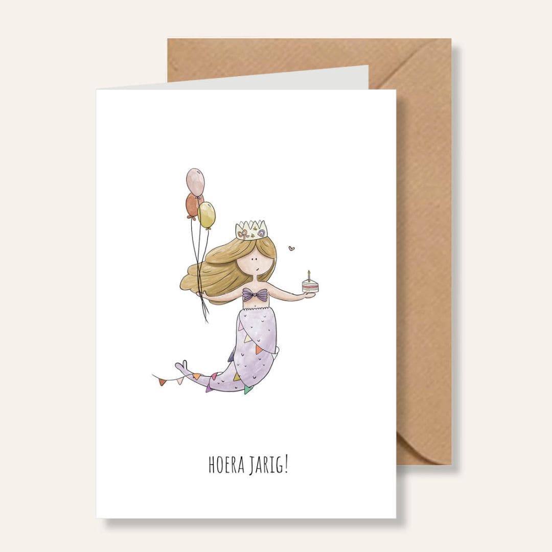 Juulz illustrations & design verjaardagskaartje - hoera jarig!