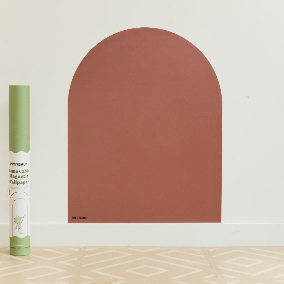 Kinderly magnetisch behang muursticker in de kleur clay roodbruin