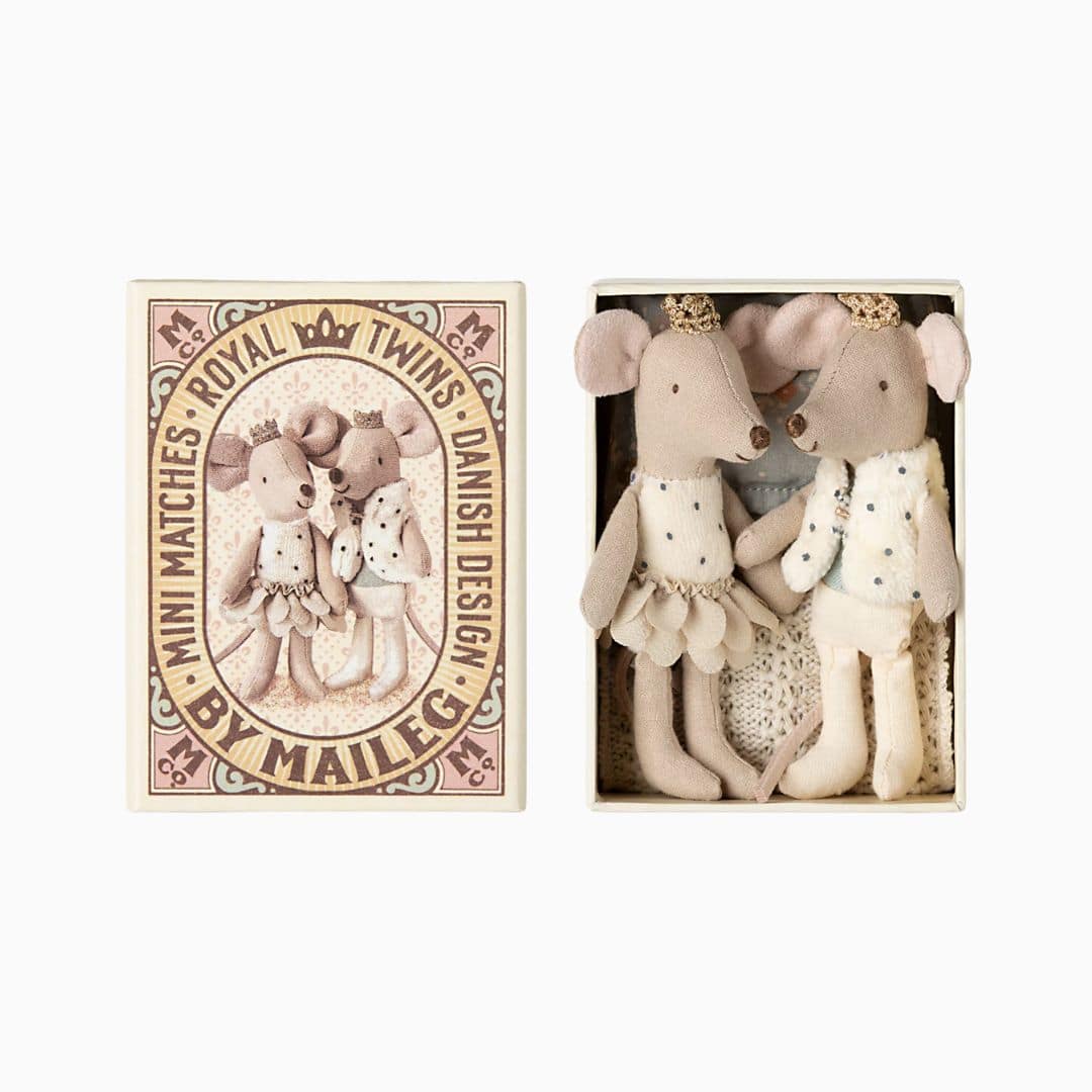 Maileg koninklijke tweeling in luciferdoosje